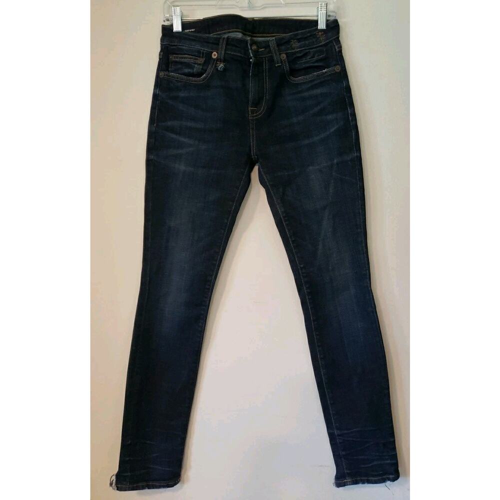 R13 Jeans Sz 27 Alison Skinny Howell Indigo W Cut Out Frayed Back Hem Italy (G View 6